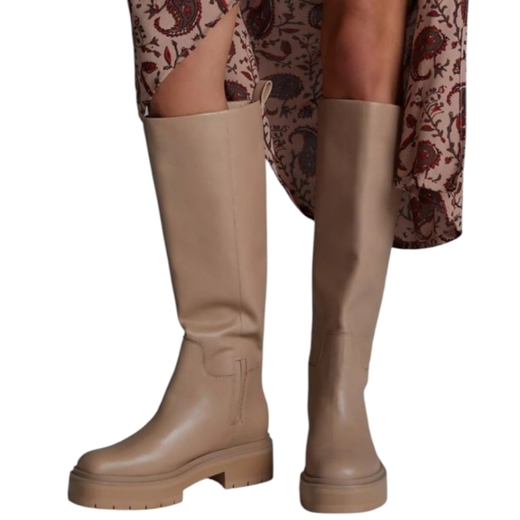 Sam Edelman Larina Nude Color Leather Lug Soles Tall Shaft Boots. EUC Sz 10 - Picture 10 of 12